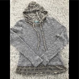 Aztec Boho Chic knit hoodie-L